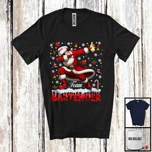 MacnyStore - Team Bartender, Merry Christmas Santa Snowing, X-mas Matching Proud Careers Group T-Shirt