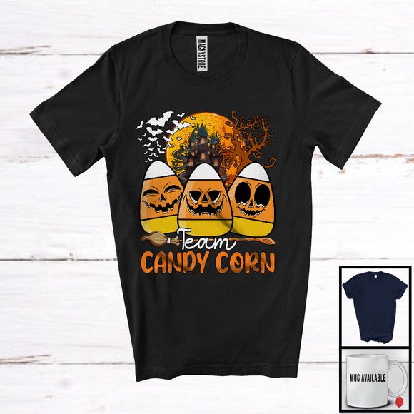 MacnyStore - Team Candy Corn, Scary Halloween Costume Three Candy Corn Food Lover, Family Group T-Shirt