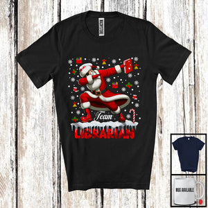 MacnyStore - Team Librarian, Merry Christmas Santa Snowing, X-mas Matching Proud Careers Group T-Shirt