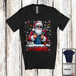MacnyStore - Team Plumber, Merry Christmas Santa Snowing, X-mas Matching Proud Careers Group T-Shirt