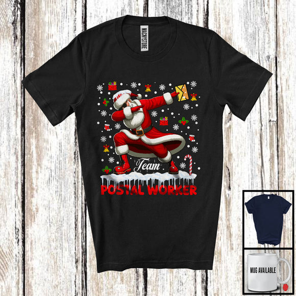 MacnyStore - Team Postal Worker, Merry Christmas Santa Snowing, X-mas Matching Proud Careers Group T-Shirt