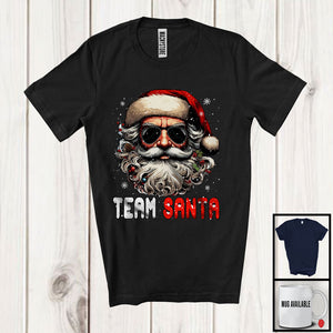 MacnyStore - Team Santa; Adorable Christmas Santa Face Snowing Lover; Pajama Family X-mas Group T-Shirt