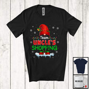 MacnyStore - Team Uncle's Shopping; Lovely Christmas Gnome Costume Gnomies Squad; X-mas Lights Family T-Shirt