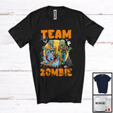 MacnyStore - Team Zombie; Horror Halloween Costume Three Zombies Lover Squad; Family Group T-Shirt