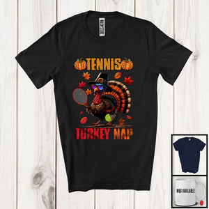 MacnyStore - Tennis Turkey Nap; Sarcastic Thanksgiving Turkey Sunglasses Playing Tennis; Sport Player T-Shirt