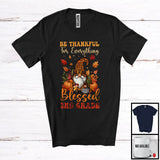 MacnyStore - Thankful For Everything Blessed 2nd Grade; Amazing Thanksgiving Leopard Gnome; Teacher Group T-Shirt