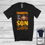 MacnyStore - Thankful For My Son Turkeys; Wonderful Thanksgiving Turkey Fall Leaves; Family Group T-Shirt