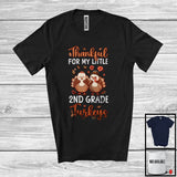 MacnyStore - Thankful For My Little 2nd Grade Turkeys; Proud Thanksgiving Flowers Two Turkeys; Teacher Lover T-Shirt