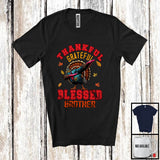 MacnyStore - Thankful Grateful Blessed Brother; Amazing Thanksgiving Dabbing Turkey; Fall Leaves Family T-Shirt