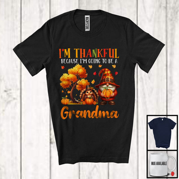 MacnyStore - Thankful I'm Going To Be A Grandma; Proud Thanksgiving Pregnancy Gnome Turkey; Family T-Shirt