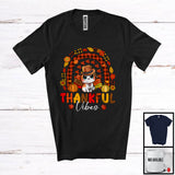 MacnyStore - Thankful Vibes; Awesome Thanksgiving Family Cat Turkey Pilgrim; Plaid Rainbow Animal T-Shirt