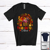 MacnyStore - Thankful Vibes; Awesome Thanksgiving Family Flamingo Turkey Pilgrim; Plaid Rainbow Animal T-Shirt