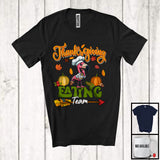 MacnyStore - Thanksgiving Eating Team, Humorous Thanksgiving Fall Pumpkins Flamingo Lover, Family Group T-Shirt