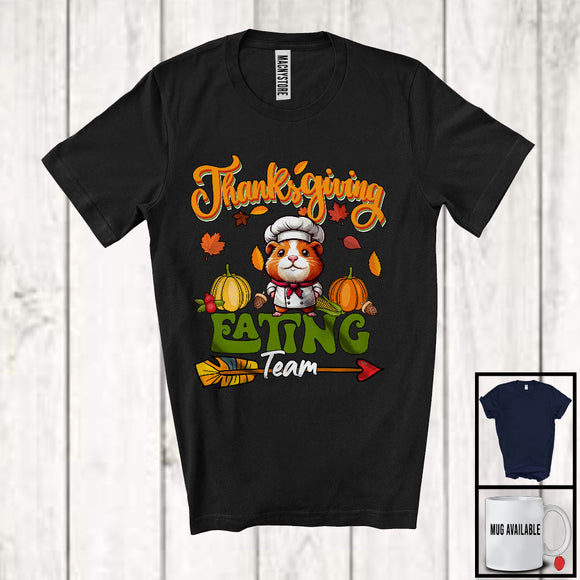 MacnyStore - Thanksgiving Eating Team, Humorous Thanksgiving Fall Pumpkins Guinea Pig Lover, Family Group T-Shirt