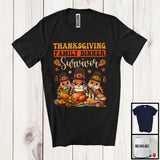 MacnyStore - Thanksgiving Family Dinner Survivor, Lovely Three Turkeys Eating, Pumpkin Family Group T-Shirt