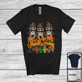 MacnyStore - Thanksgiving Squad; Adorable Plaid Pumpkin Fall Leaf Three Pilgrim Tigers; Wild Animal Lover T-Shirt