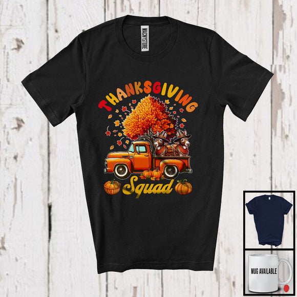 MacnyStore - Thanksgiving Squad; Lovely Donkey On Pickup Truck Fall Autumn Tree; Farm Animal Farmer Lover T-Shirt