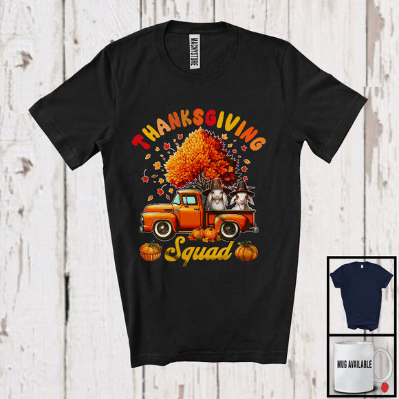 MacnyStore - Thanksgiving Squad; Lovely Goat On Pickup Truck Fall Autumn Tree; Farm Animal Farmer Lover T-Shirt