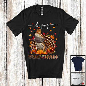 MacnyStore - Thanksgiving; Lovely Fall Pumpkin Turkey Bearded Dragon Wild Animal; Dinner Family Group T-Shirt