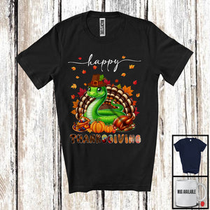 MacnyStore - Thanksgiving; Lovely Fall Pumpkin Turkey Snake Wild Animal Plaid; Dinner Family Group T-Shirt