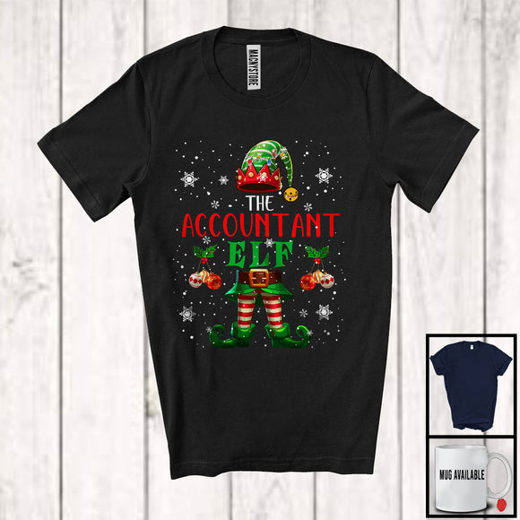 MacnyStore - The Accountant ELF, Merry Christmas Snowing Around ELF Lover, Proud Careers X-mas Group T-Shirt