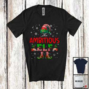 MacnyStore - The Ambitious Elf; Joyful Christmas Emotions ELF Costume; Matching X-mas Family Group T-Shirt