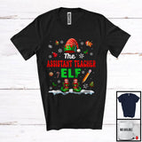 MacnyStore - The Assistant Teacher Elf; Proud Christmas Jobs Elf Costume Pajamas; X-mas Group T-Shirt