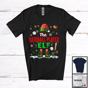 MacnyStore - The Baseball Player Elf; Proud Christmas Elf Costume Pajamas; Baseball Sport Team T-Shirt