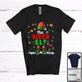 MacnyStore - The Biker Elf; Proud Christmas Jobs Elf Costume Pajamas; Biker X-mas Group T-Shirt