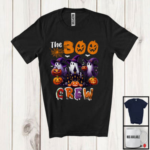 MacnyStore - The Boo Crew, Scary Halloween Boo Ghost Witch Costume, Pumpkins Lover Family Group T-Shirt