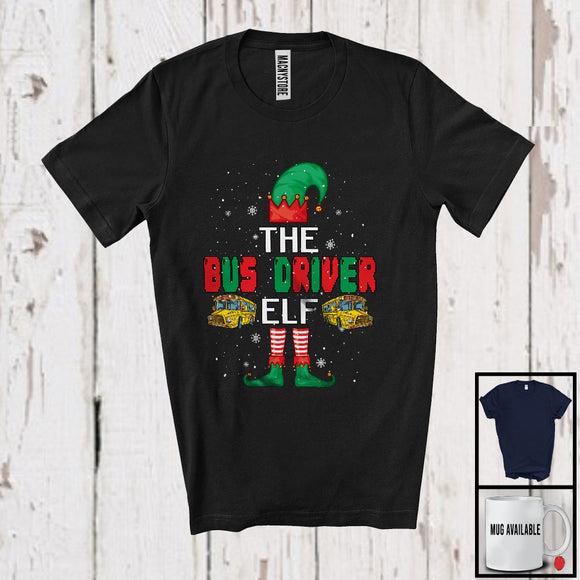 MacnyStore - The Bus Driver Elf; Amazing Christmas Elf Costume Pajama; Snow X-mas Family Group T-Shirt