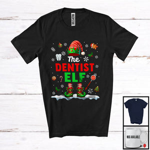 MacnyStore - The Dentist Elf; Proud Christmas Jobs Elf Costume Pajamas; Dentist X-mas Group T-Shirt