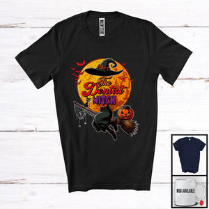 MacnyStore - The Dentist Witch, Awesome Halloween Witch Riding Broomstick, Matching Careers Group T-Shirt