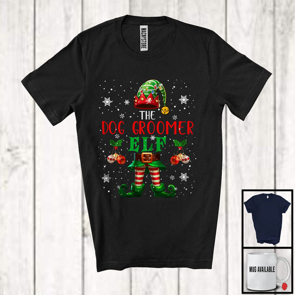 MacnyStore - The Dog Groomer ELF, Merry Christmas Snowing Around ELF Lover, Proud Careers X-mas Group T-Shirt