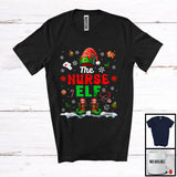 MacnyStore - The Nurse Elf; Proud Christmas Jobs Elf Costume Pajamas; Nurse X-mas Group T-Shirt