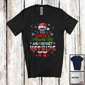 MacnyStore - The Santa's Naughty List And I Regret Nothing, Amazing Christmas Santa Lover, Snowing Family T-Shirt