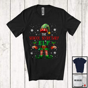 MacnyStore - The School Secretary ELF, Merry Christmas Snowing Around ELF Lover, Proud Careers Group T-Shirt