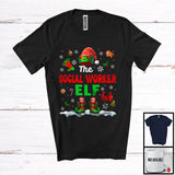 MacnyStore - The Social Worker Elf; Proud Christmas Jobs Elf Costume Pajamas; Social Worker X-mas Group T-Shirt