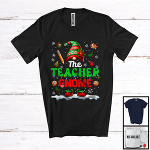 MacnyStore - The Teacher Gnome; Proud Christmas Jobs Gnome Costume Pajamas; Teacher X-mas Group T-Shirt