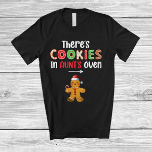 MacnyStore - There's Cookie In Aunt's Oven; Amusing Christmas Pregnancy Santa Gingerbread; Baking Family T-Shirt