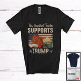 MacnyStore - This Assistant Teacher Supports Trump; Cool Vote Election President; Vintage America Flag Patriotic T-Shirt