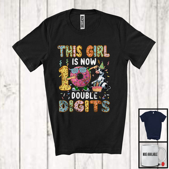 MacnyStore - This Girl Is Now 10 Double Digits; Cheerful 10th Birthday Cow Lover; Farmer Family Group T-Shirt