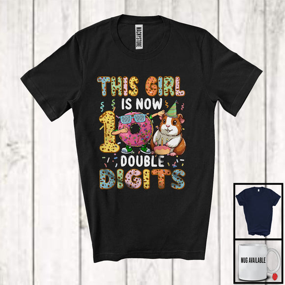 MacnyStore - This Girl Is Now 10 Double Digits; Cheerful 10th Birthday Guinea Pig Lover; Farmer Family Group T-Shirt