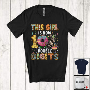 MacnyStore - This Girl Is Now 10 Double Digits; Cheerful 10th Birthday Mule Lover; Farmer Family Group T-Shirt