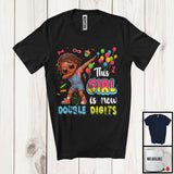 MacnyStore - This Girl Is Now 10 Double Digits; Cheerful 10th Birthday Party African; Afro Girls Family T-Shirt