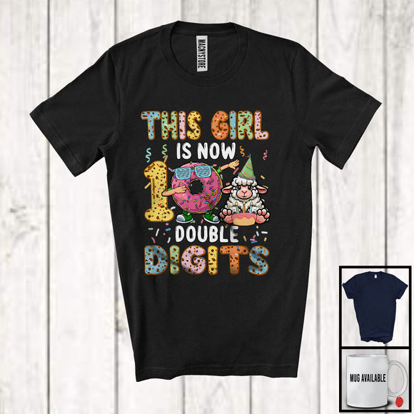 MacnyStore - This Girl Is Now 10 Double Digits; Cheerful 10th Birthday Sheep Lover; Farmer Family Group T-Shirt