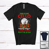 MacnyStore - This Is My Cello Playing Christmas Pijama Shirt; Joyful Lights Musical Instruments Player T-Shirt