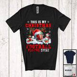 MacnyStore - This Is My Christmas Football Playing Shirt; Adorable X mas Santa Reindeer Sport Team Player T-Shirt