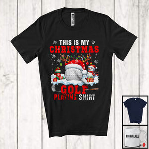 MacnyStore - This Is My Christmas Golf Playing Shirt; Adorable X mas Santa Reindeer Sport Team Player T-Shirt