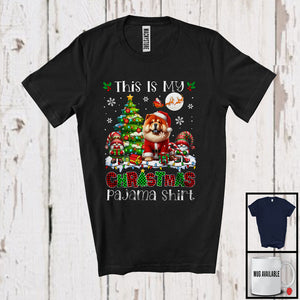 MacnyStore - This Is My Christmas Pajama Shirt, Adorable X-mas Santa Chow Chow Plaid, Gnome Snowing T-Shirt